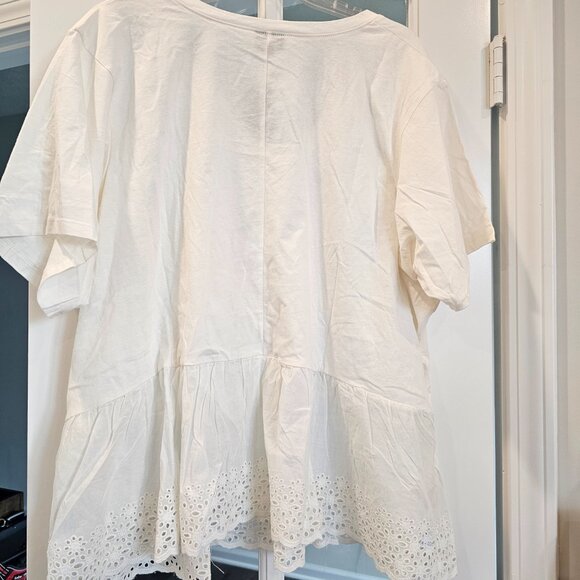 NWT- Torrid-Heritage Cotton V-Neck Ruffle Tee - Picture 4 of 5